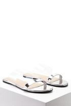 Forever21 Metallic Clear Strappy Slides