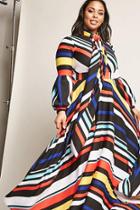 Forever21 Plus Size Stripe Scuba Knit Maxi Dress