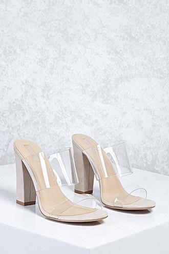 Forever21 Translucent Faux Suede Heels