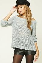 Forever21 Women's  Grey Off-the-shoulder Sweater