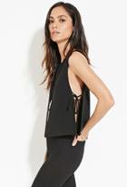 Forever21 Women's  Black Self-tie Side Top