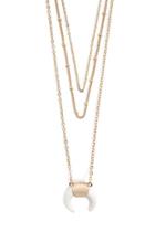 Forever21 Layered Horn Pendant Necklace