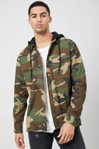 Forever21 Camo Hooded Classic Fit Shirt