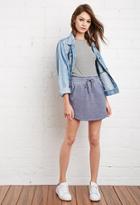 Forever21 Women's  Heathered Drawstring Skirt (heather Navy)