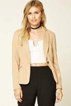 Forever21 Women's  Taupe Single-buttoned Blazer