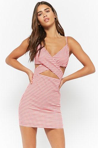 Forever21 Gingham Cutout Cami Dress