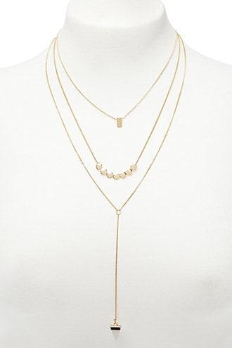 Forever21 Layered Geo Crystal Necklace