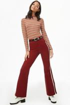Forever21 Striped-trim Flare Pants