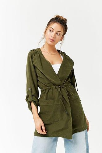 Forever21 Hooded Open-front Jacket