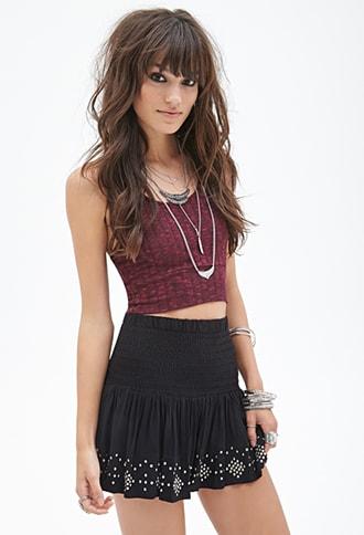 Forever21 Studded Smock Waist Skirt