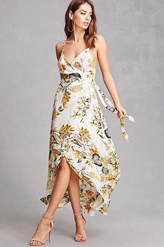 Forever21 Tropical Floral Cami Wrap Dress