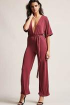 Forever21 Plunging Wide-leg Jumpsuit