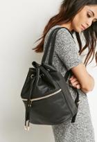 Forever21 Pebbled Faux Leather Backpack (black)