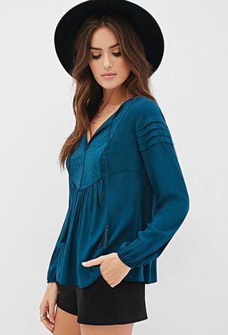 Love21 Quilted Bib Blouse