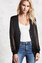 Forever21 Mesh-sleeve Cardigan
