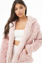 Forever21 Faux Shearling Zip-up Hoodie