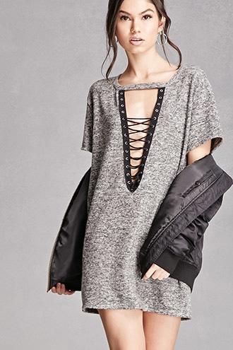 Forever21 Lace-up Front Mini Dress