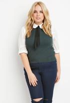 Forever21 Plus Women's  Ribbed Mock Neck Sweater (hunter Green)