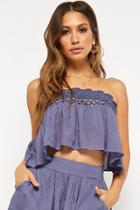 Forever21 Boho Me Crochet Flounce Tube Top