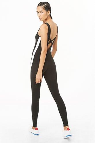 Forever21 Active Striped-trim Jumpsuit
