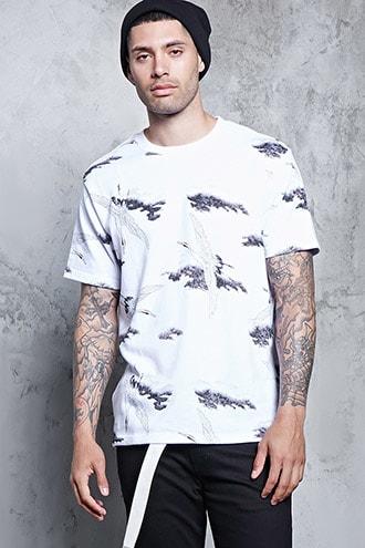 Forever21 Crane Print Tee