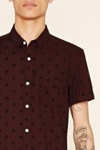 21 Men Men's  Striped-dot Print Pocket Shirt