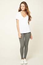 Forever21 Women's  Charcoal Heathered Knit Leggings