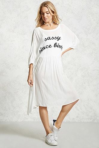 Forever21 Sheer Sassy Since Birth Dress