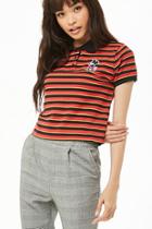 Forever21 Mickey Mouse Striped Polo
