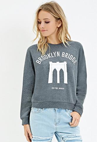 Forever21 Brooklyn Bridge Raglan Sweatshirt
