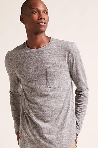 Forever21 Marled Knit Long-sleeve Tee