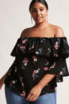 Forever21 Plus Size Floral Bell-sleeve Top