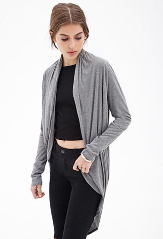 Forever21 Women's  Heathered Drapey Knit Sweater