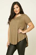 Forever21 Plus Women's  Plus Size Ribbed Trapeze Top