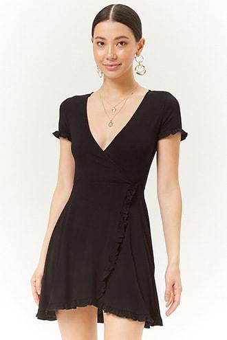 Forever21 Surplice Ruffle Trim Dress