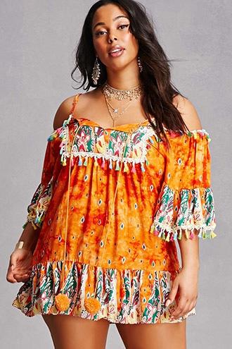 Forever21 Velzera Open-shoulder Dress
