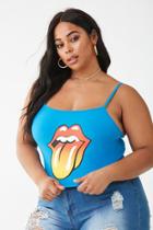 Forever21 Plus Size Rolling Stones Cropped Cami