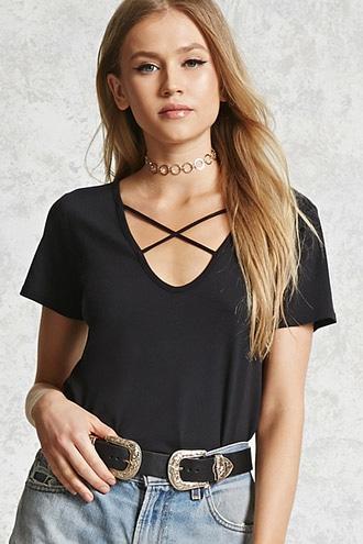 Forever21 Crisscross Front Tee