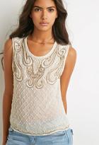 Forever21 Faux Pearl Beaded Top
