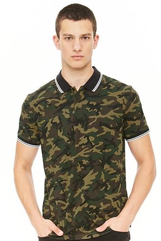 Forever21 Camo Print Polo