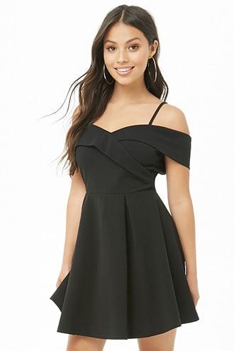 Forever21 Open-shoulder Strappy Mini Dress