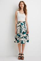 Forever21 Floral A-line Midi Skirt