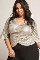 Forever21 Plus Size Ruched Metallic Top