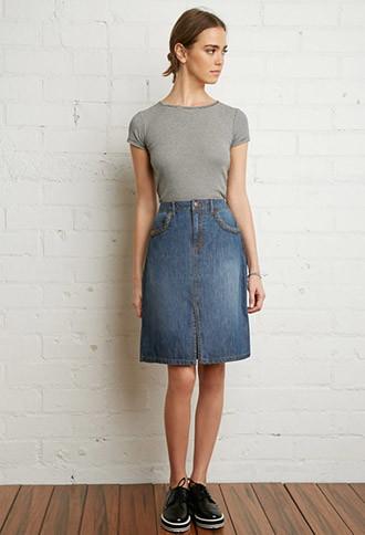 Forever21 Denim Pencil Skirt