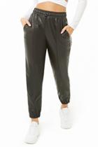 Forever21 Faux Leather Pintuck Joggers