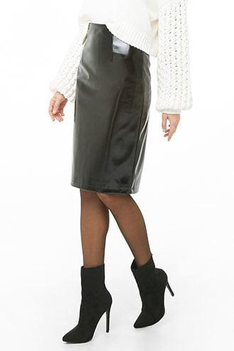 Forever21 Faux Patent Leather Pencil Skirt