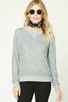 Love21 Women's  Heather Grey Contemporary Marled Sweatshirt