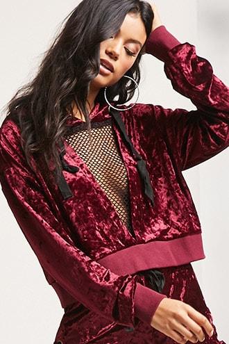 Forever21 Crushed Velvet Hoodie