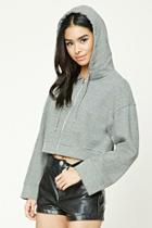 Forever21 Cropped Heathered Knit Hoodie
