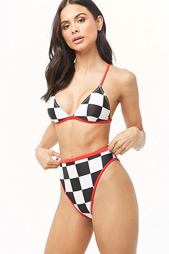 Forever21 Checkered Print Bikini Bottom